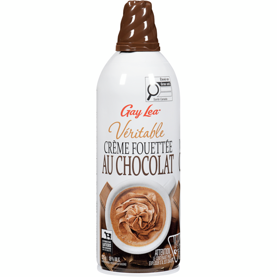 Gay Lea Real Whipped Cream Chocolate 19% M.F. 225 g, $2.30/100g
