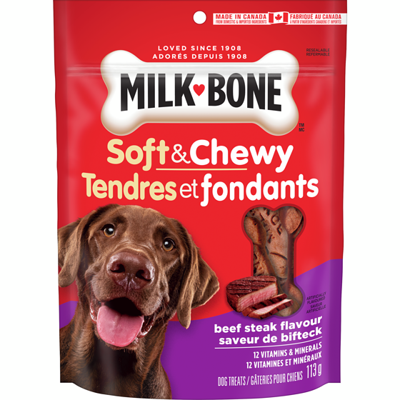 Milk-Bone Gâteries molles pour chien à saveur de bifteck de bœuf 113 g, 2,91 $/100g