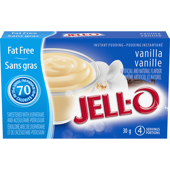 Jell-O Mélange pour pouding instantané vanille sans gras, boîte 30 g, 7,50 $/100g