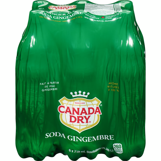 Canada Dry Soda gingembre, emballage de 6 canettes 6x710.0 ml, 0,19 $/100ml
