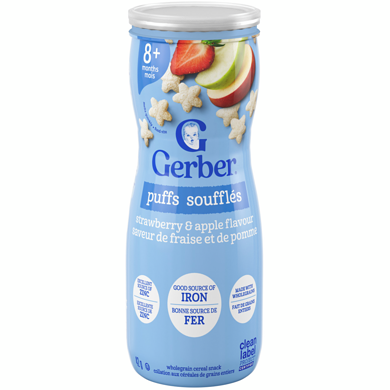 Nestlé SOUFFLÉS Saveur de fraise et de pomme, collations pour bébés, 42 g 42 g, 5,95 $/100g