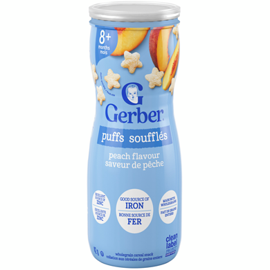 Nestlé SOUFFLÉS Saveur de pêche, collations pour bébés, 42 g 42 g, 5,95 $/100g