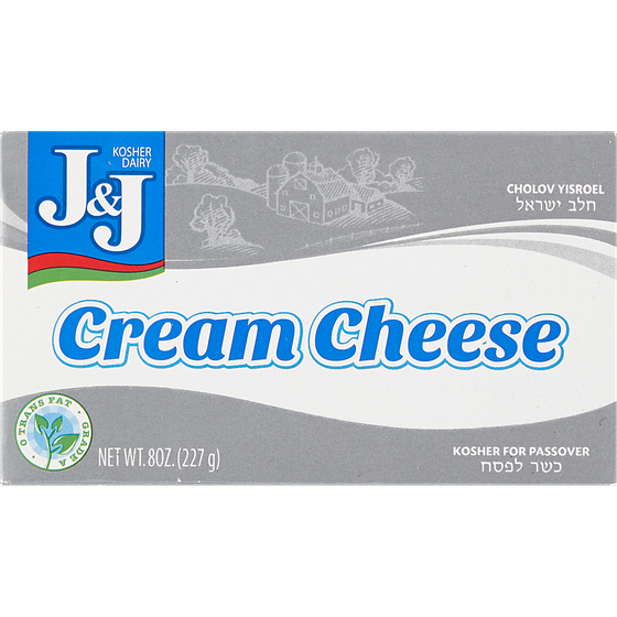J and J Kosher Cream Cheese 227 g, $4.40/100g