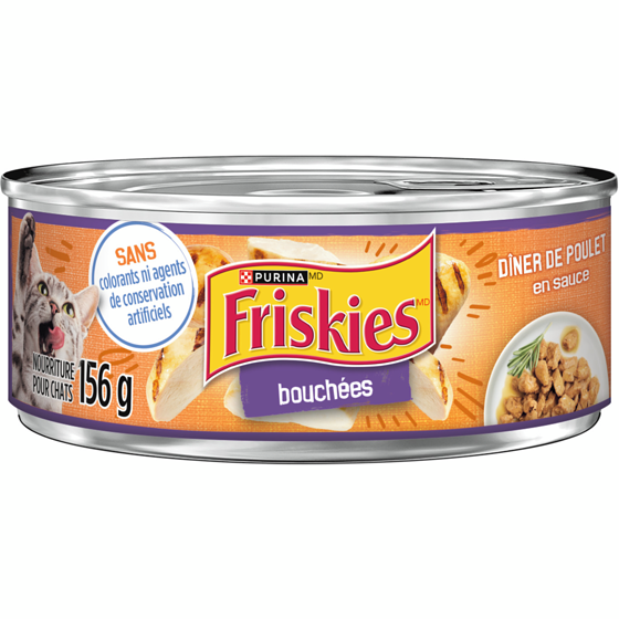 Purina Friskies Bouchées Dîner de Poulet en Sauce, Nourriture Humide pour Chats 156 g 156 g, 0,58 $/100g