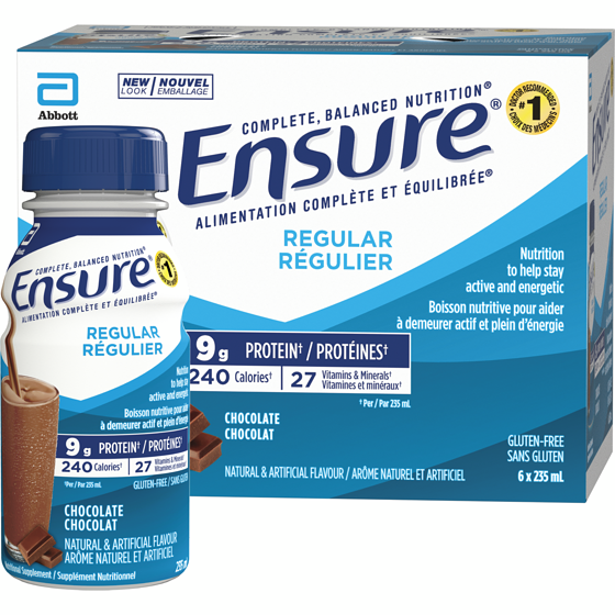 Ensure Regular Nutritional Supplement Shake, Chocolate Bottles 6x235.0 ml, $1.06/100ml
