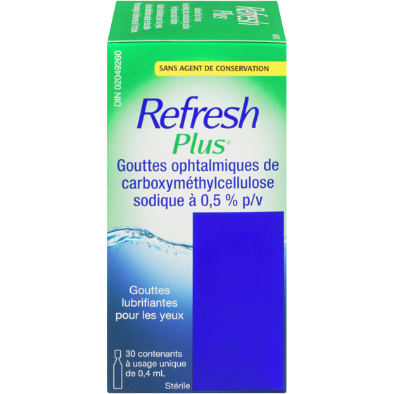 Refresh Gouttes oculaires lubrifiantes Plus 0.4 ml, 4 750,00 $/100ml