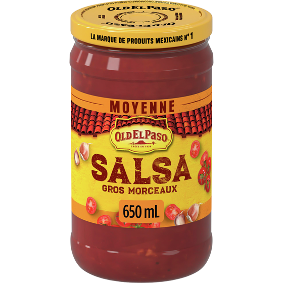 Old El Paso Salsa Gros morceaux Moyenne 650 ml, 1,00 $/100ml