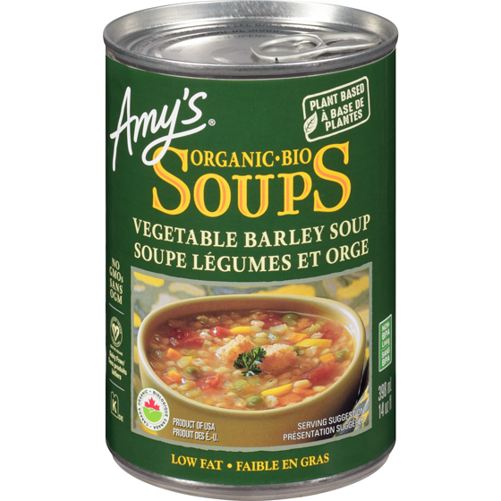 Amys Soupe biologique aux légumes et à l’orge 398 ml, 1,51 $/100ml