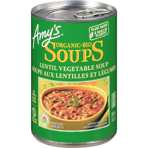 Amys Soupe biologique aux lentilles et aux légumes 398 ml, 1,51 $/100ml