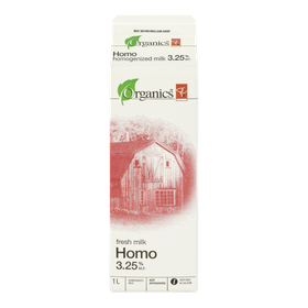 PC Organics Organic Homogenized Milk 1 l, $0.53/100ml