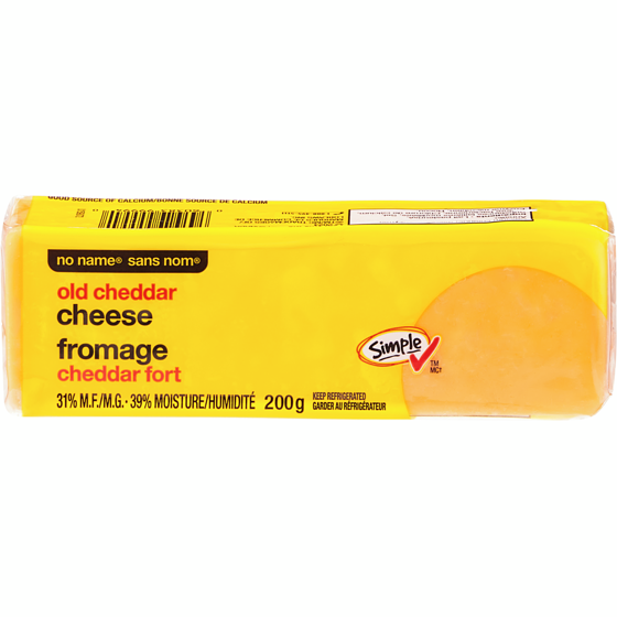 No Name Old Cheddar Cheese 200 g, $2.00/100g