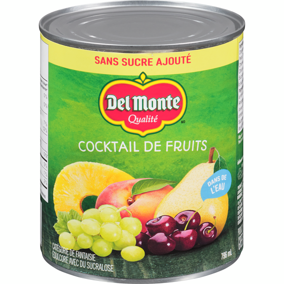 Del Monte Cocktail de fruits sans sucre ajouté 796 ml, 0,63 $/100ml