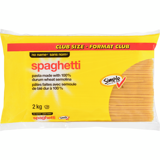 Sans Nom Pâtes spaghetti 2 kg, 0,22 $/100g