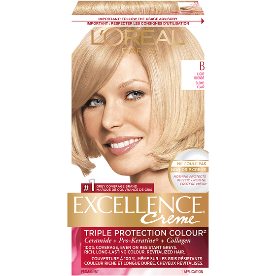 L'Oreal Paris Excellence Crème Hair Dye, Permanent Hair Color B Light Blonde 1 ea, $16.99/1ea