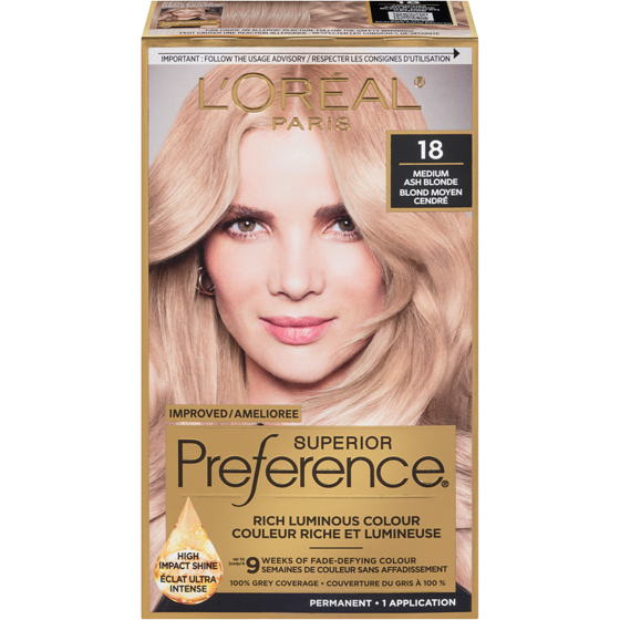 L'Oreal Paris Preference Premium Haircolour Permanent 18 Copenhague Medium Ash Blonde 1 ea, $19.49/1ea