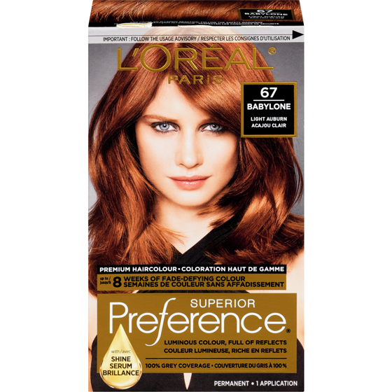L'Oreal Paris Preference Premium Haircolour Permanent 67 Babylone Light Auburn 1 ea, $19.49/1ea