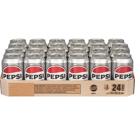 Pepsi Diet Soda 24x355.0 ml, $0.19/100ml