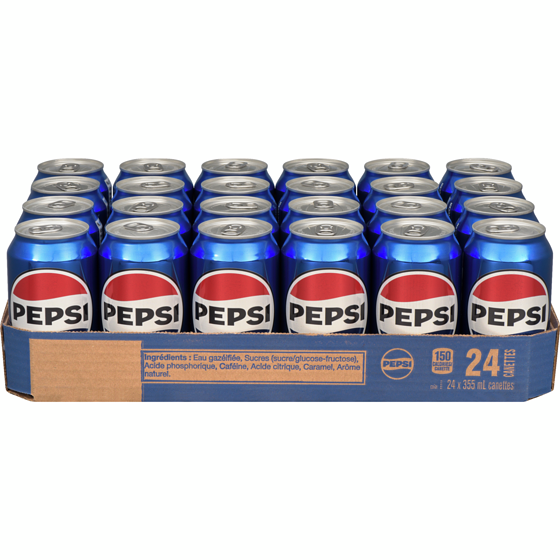 Pepsi Boissons gazeuses, 24 canettes 24x355.0 ml, 0,19 $/100ml