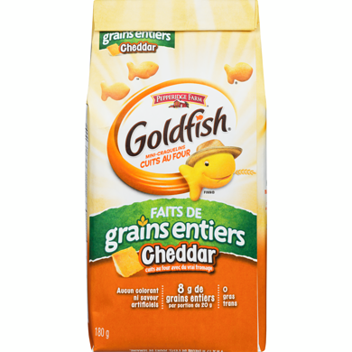 Pepperidge Farm Goldfish  faits de grains entiers Cheddar (180 g) 180 g, 1,39 $/100g