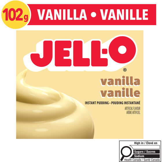 Jell-O Mélange de pouding instantané vanille, boîte 102 g, 1,96 $/100g