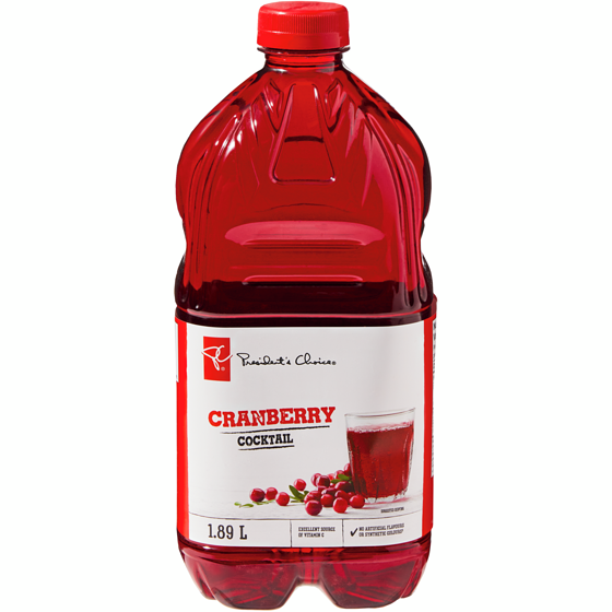 President's Choice Cranberry Cocktail 1.89 l, $0.22/100ml