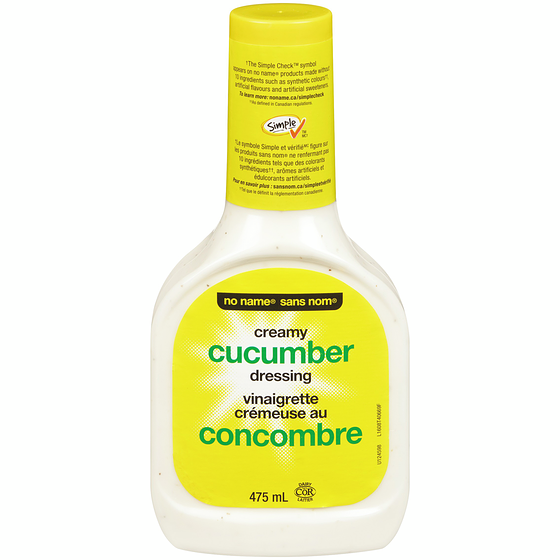 Sans Nom Vinaigrette crémeuse au concombre 475 ml, 0,84 $/100ml