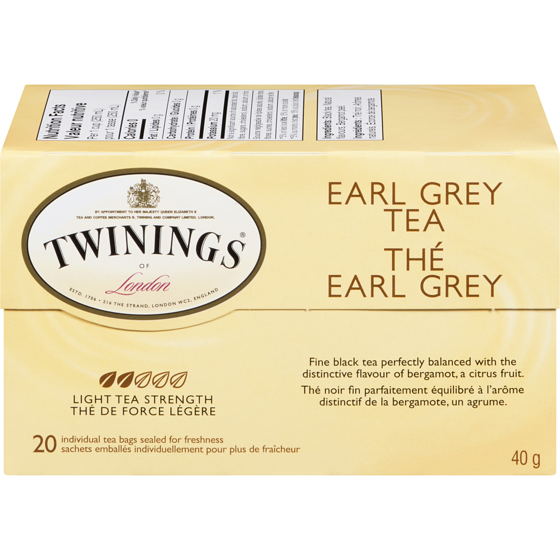 Twinings 20ct Earl Grey 20 ea, 0,30 $/1ch