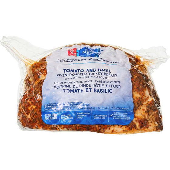 PC Blue Menu Tomato and Basil Oven Roasted Turkey Breast $42.90/1kg $19.46/1lb