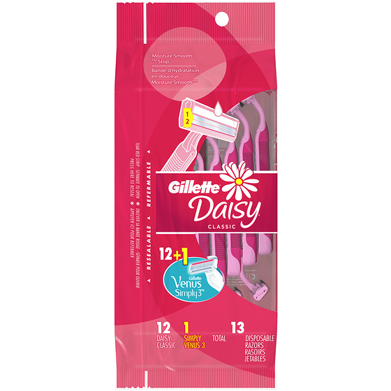 Gillette Daisy Disposable Razor 12 Count + FREE Venus Simply3 1 Count 1 ea, $1.21/1ea