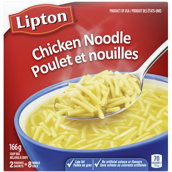 Lipton Mélange à Soupe Déshydraté Poulet et Nouilles 2x83.0 g, 0,90 $/100g