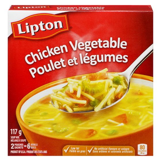 Lipton Mélange à soupe Nouilles poulet et Légumesmes 117 g, 1,28 $/100g