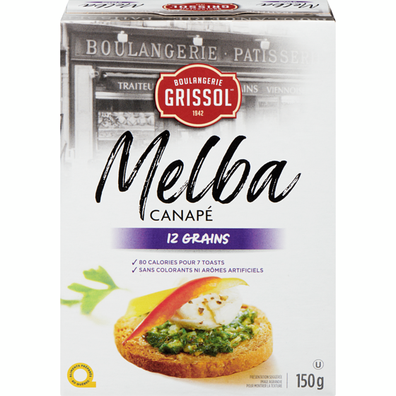 Grissol Boulangerie Grissol Melba Canapé 12 Grains 150 g, 2,99 $/100g
