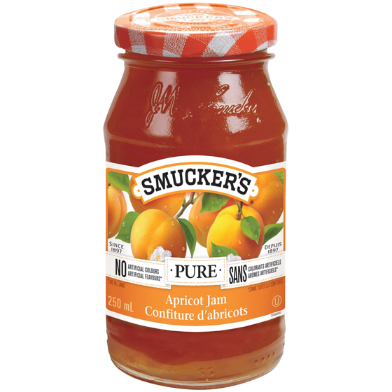 Smuckers Pure Apricot Jam 250 ml, $2.10/100ml