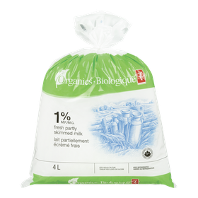 PC Organics Organic Partly Skimmed 1% Milk 4 l, $0.28/100ml