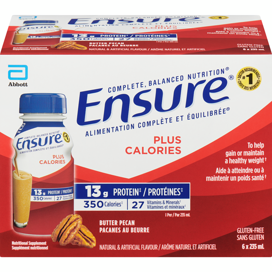 Ensure Plus Calories, Nutritional Supplement Shake, Butter Pecan 6x235.0 ml, $1.13/100ml