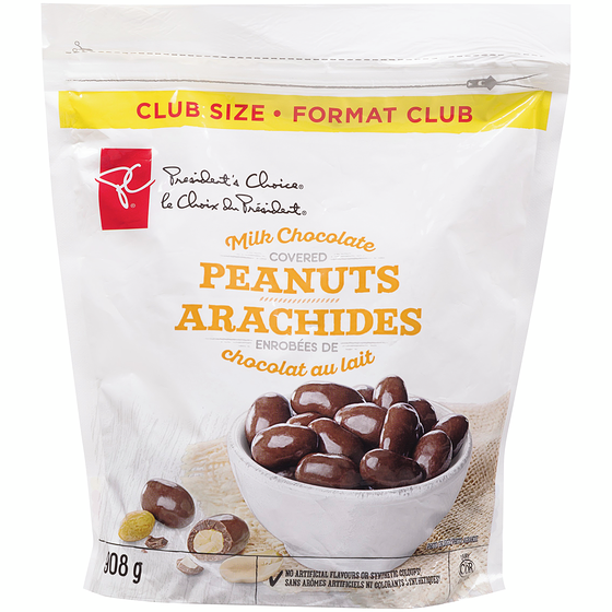President's Choice Milk Chocolate Covered Peanuts 908 g, $1.82/100g
