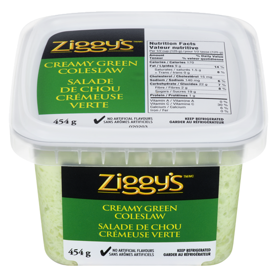 Ziggy's Creamy Green Coleslaw 454 g, $1.06/100g