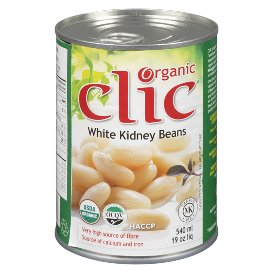 Clic Organic White Kidney Beans 540 ml, $0.70/100ml