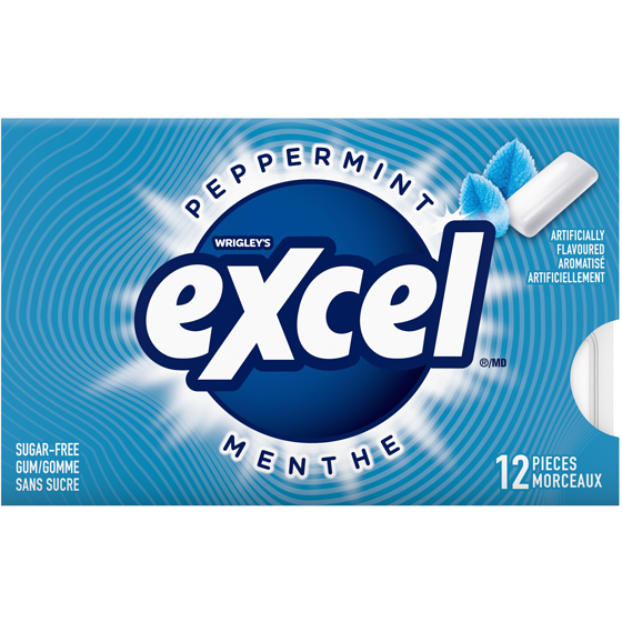 Excel Gomme à la menthe 12x12.0 ea, 0,09 $/1ch