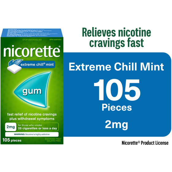 Nicorette Nicotine Gum Mint 2mg 105 ea, $0.43/1ea