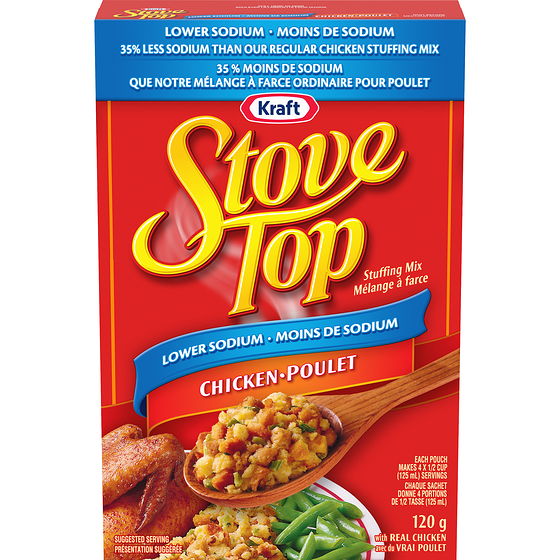 Kraft Mélange à farce stove pot moins de sodium pour poulet 120 g, 2,08 $/100g