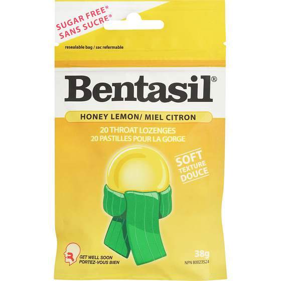 Bentasil Throat Lozenges, Honey Lemon 20 ea, $0.24/1ea