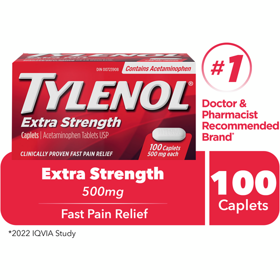Tylenol 500 Mg Caplets 100 ea, $0.14/1ea