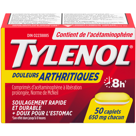 Tylenol Soulagement rapide et durable des douleurs arthritiques 50 ea, 0,24 $/1ch