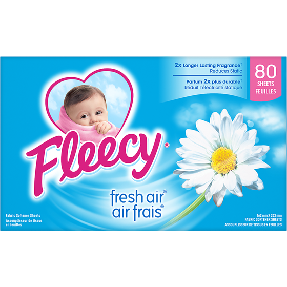Fleecy Feuilles Pour Sécheuse, Air Frais, 80 feuilles 1 ea, 6,88 $/100ch