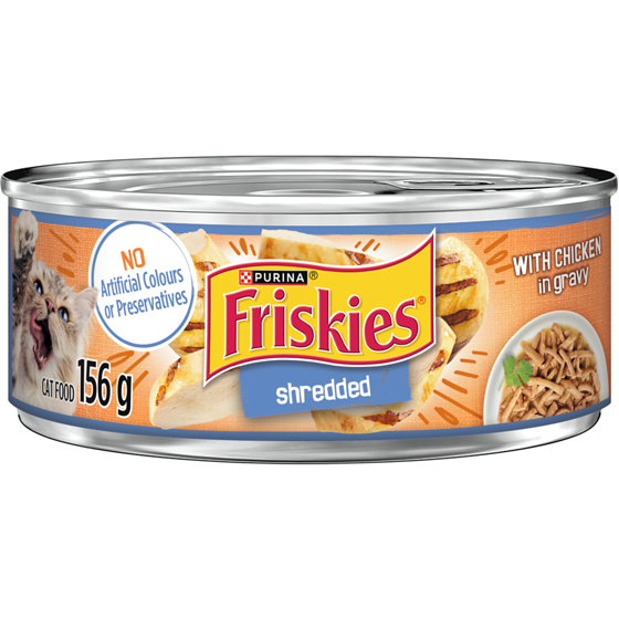 Purina Friskies Shredded Chicken in Gravy, Wet Cat Food 156 g, $0.58/100g