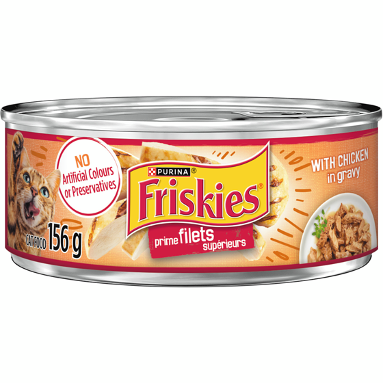 Purina Friskies Prime Filets Chicken in Gravy, Wet Cat Food 156 g, $0.58/100g