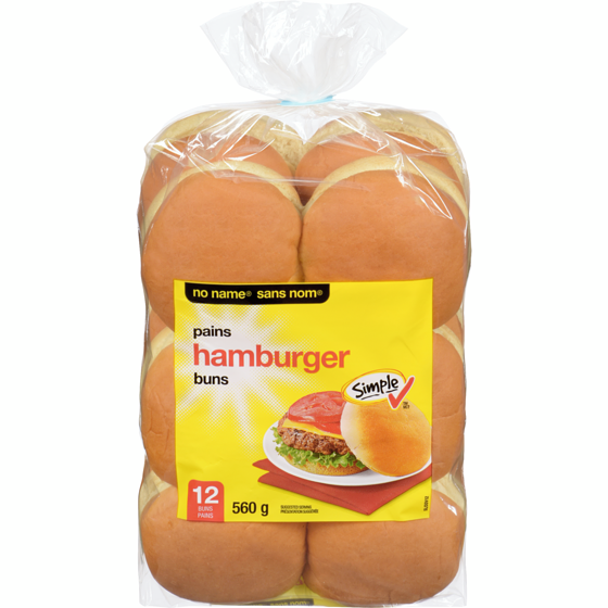 Sans Nom Pains à hamburger 560 g, 0,50 $/100g