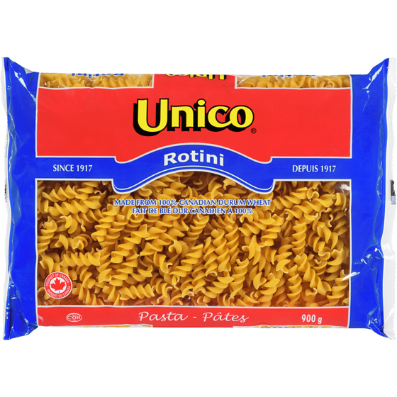 Unico Rotini 900 g, $0.33/100g