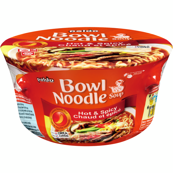 Paldo Bowl Noodle Hot & Spicy 86 g, $2.08/100g